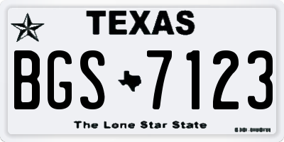 TX license plate BGS7123