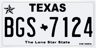TX license plate BGS7124