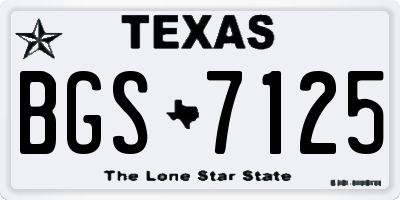 TX license plate BGS7125