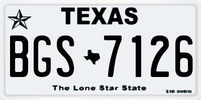 TX license plate BGS7126
