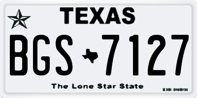 TX license plate BGS7127