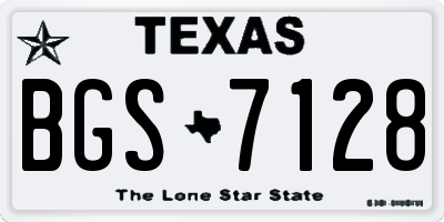 TX license plate BGS7128