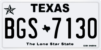 TX license plate BGS7130
