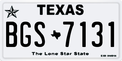 TX license plate BGS7131