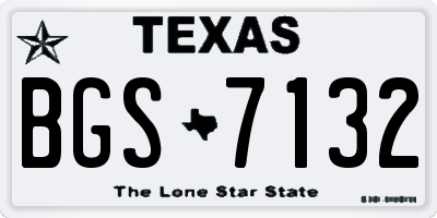 TX license plate BGS7132