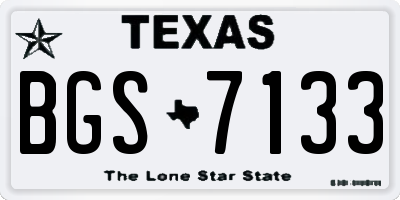 TX license plate BGS7133