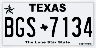 TX license plate BGS7134
