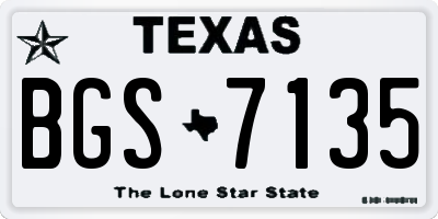 TX license plate BGS7135