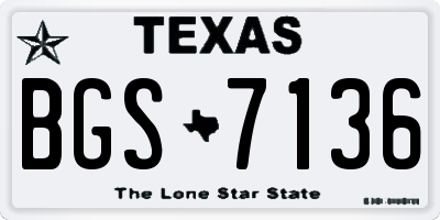 TX license plate BGS7136