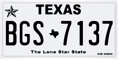 TX license plate BGS7137