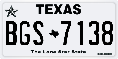 TX license plate BGS7138