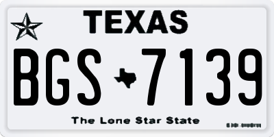 TX license plate BGS7139