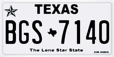 TX license plate BGS7140