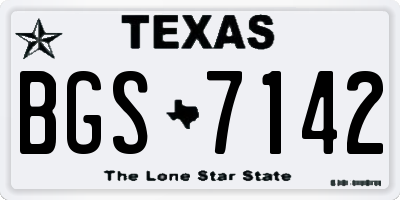 TX license plate BGS7142