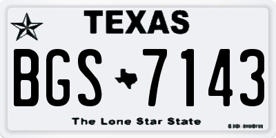TX license plate BGS7143