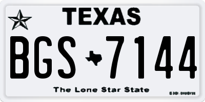 TX license plate BGS7144