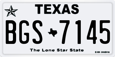 TX license plate BGS7145