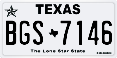 TX license plate BGS7146