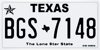 TX license plate BGS7148