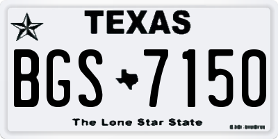 TX license plate BGS7150