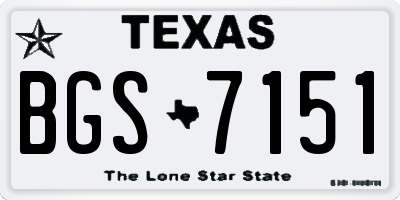 TX license plate BGS7151