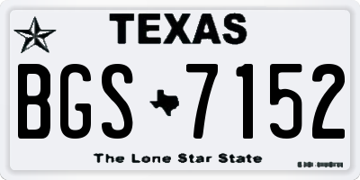 TX license plate BGS7152