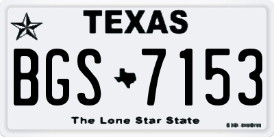 TX license plate BGS7153