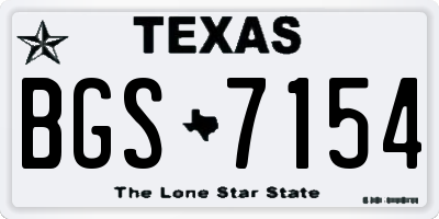TX license plate BGS7154