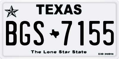 TX license plate BGS7155