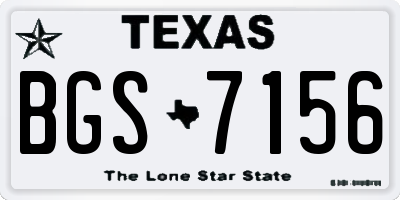 TX license plate BGS7156