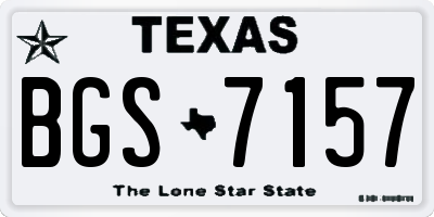 TX license plate BGS7157
