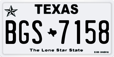 TX license plate BGS7158