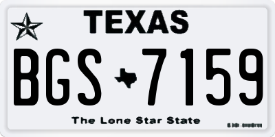 TX license plate BGS7159