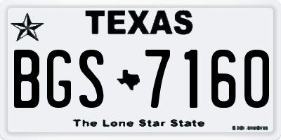 TX license plate BGS7160