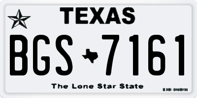 TX license plate BGS7161