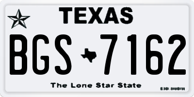 TX license plate BGS7162