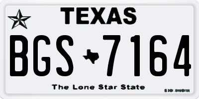 TX license plate BGS7164
