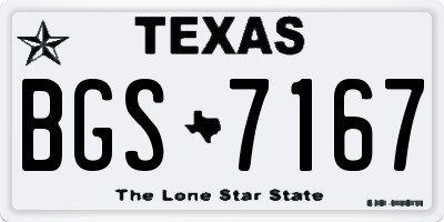 TX license plate BGS7167