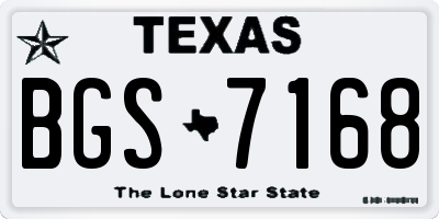 TX license plate BGS7168