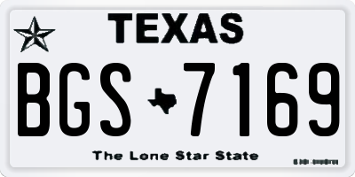 TX license plate BGS7169
