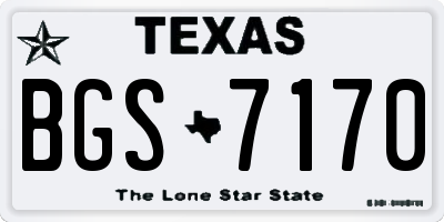 TX license plate BGS7170