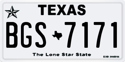 TX license plate BGS7171