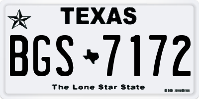 TX license plate BGS7172