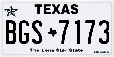 TX license plate BGS7173