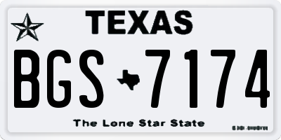 TX license plate BGS7174