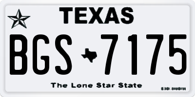 TX license plate BGS7175