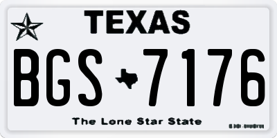 TX license plate BGS7176