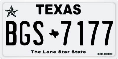 TX license plate BGS7177
