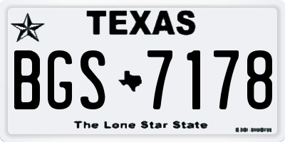 TX license plate BGS7178