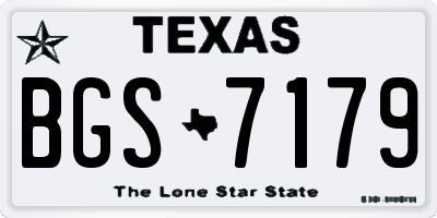 TX license plate BGS7179